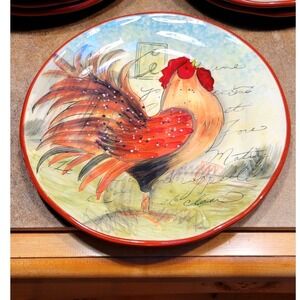Certified International Le Rooster Plate French Country Farmhouse Kitchen 11 In